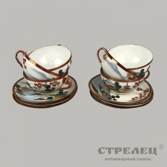 Картинка фарфоровый чайный сервиз на 6 персон. япония